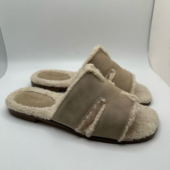 CUSHIONAIRE Women's Voyage Fur Faux Shearling lined slide sandal +Memory Foam 7 - Picture 1 of 7
